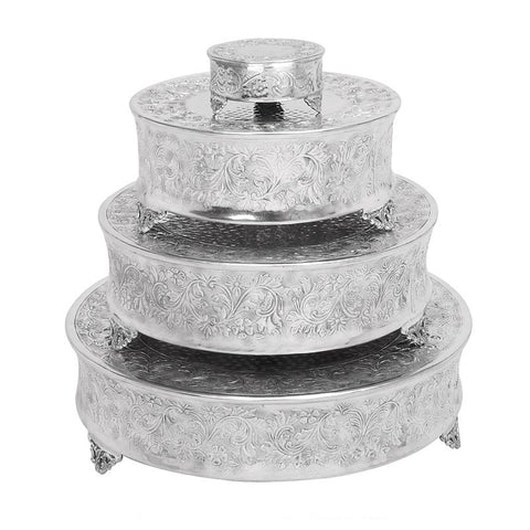 Silver Embellished Round Stands