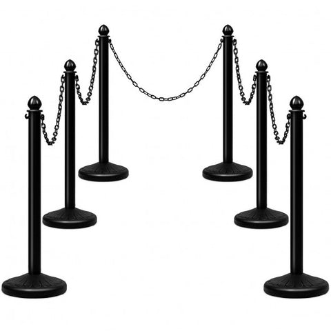 Black Plastic Stanchions and Chains