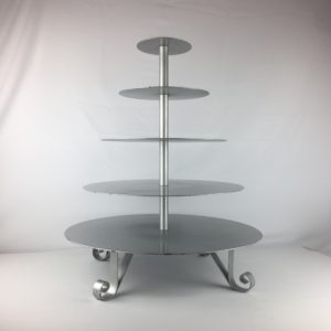 5 Tier Grey Round Cupcake Stand