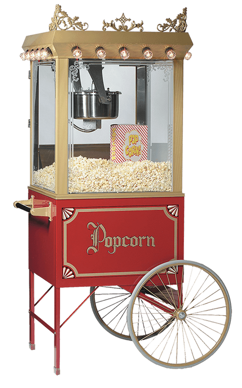 Popcorn Machine, with Antique Cart